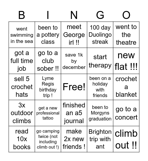 2025 Bingo Card