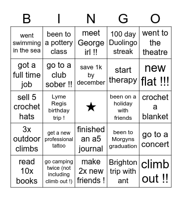2025 Bingo Card