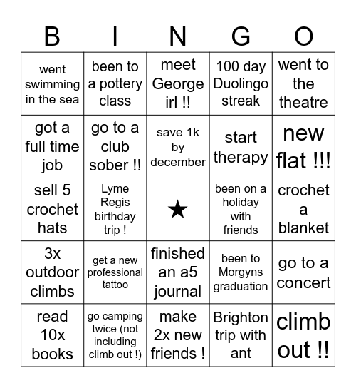 2025 Bingo Card