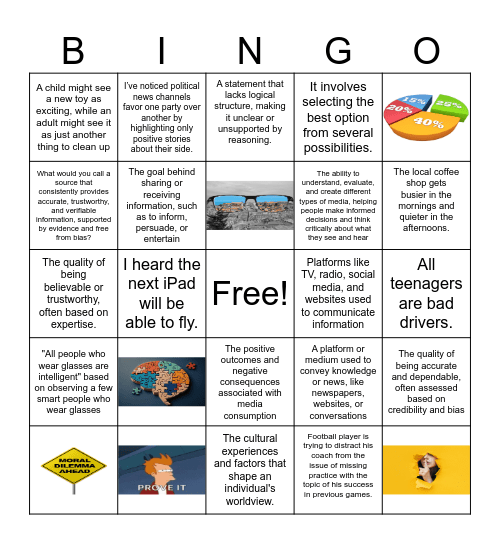 Vocabulary Bingo Card