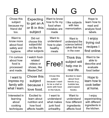 Lets Get to Know Each Other Bingo Card