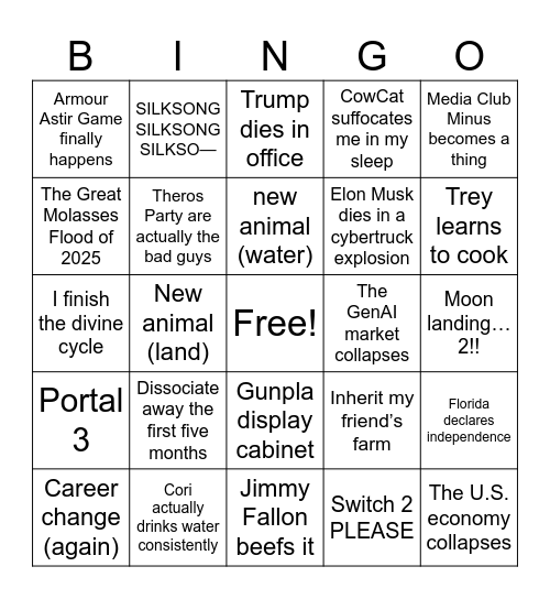 2025 Bingo Card
