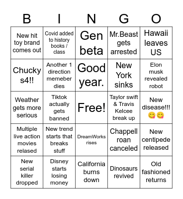 2025 bingo Card