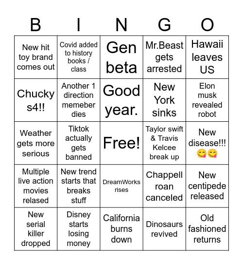 2025 bingo Card