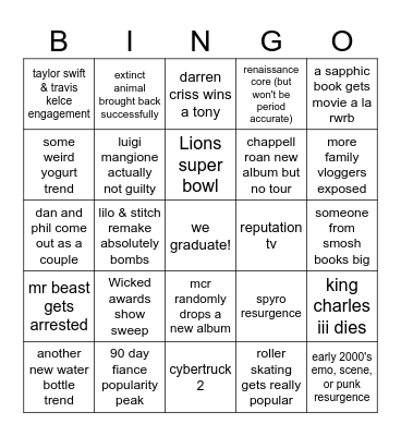2025 Bingo Card