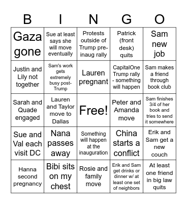 New Year Predictions (2025) Bingo Card