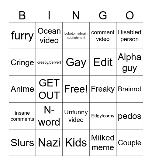 Instagram Reels Bingo Card