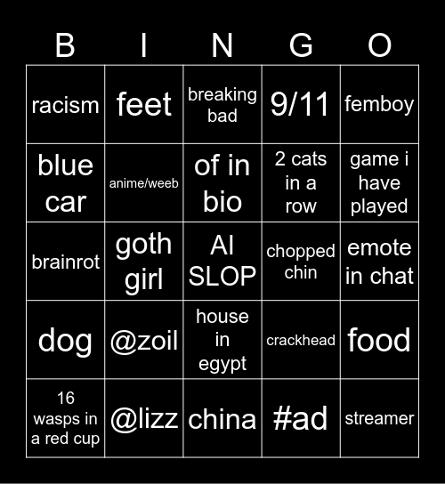 brainrot time Bingo Card