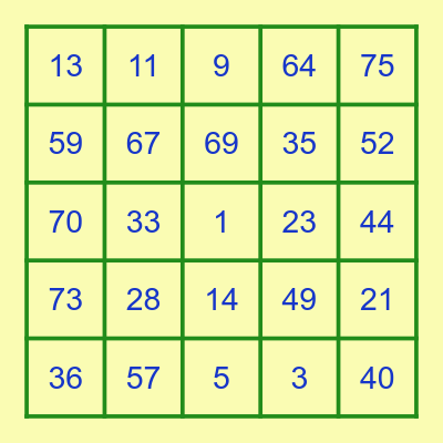 Lauren Turner Bingo Card