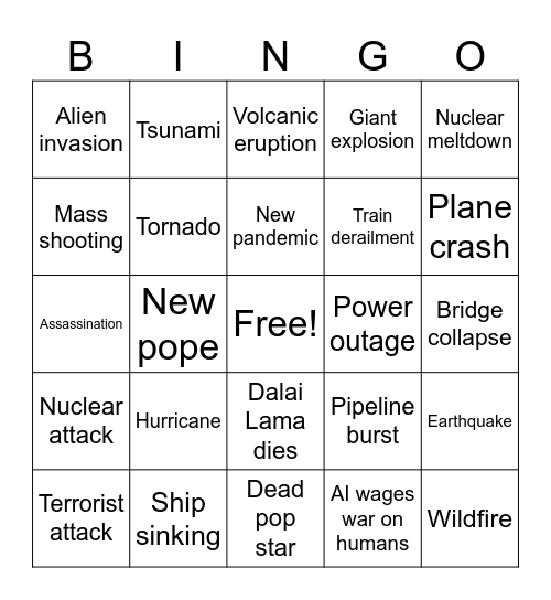 2025 Bingo Card