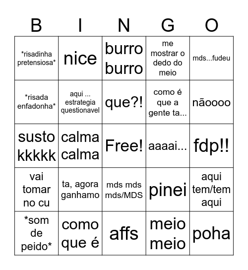 aron jogando Bingo Card