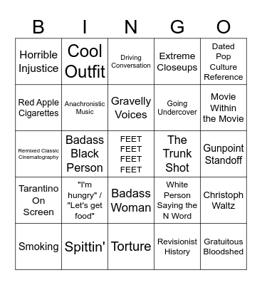 Tarantino Bingo Card