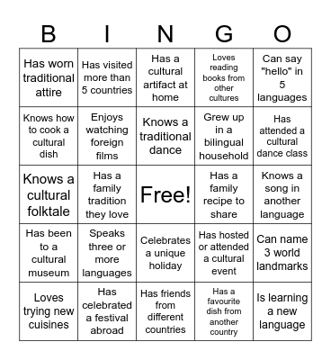 HCC Ice Breaker Bingo Card