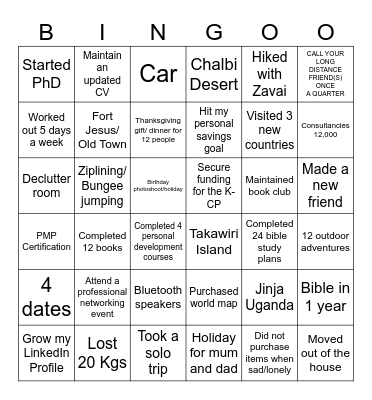 WISHY' S 2025 BINGO Card