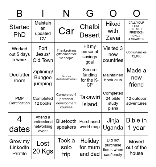 WISHY' S 2025 BINGO Card