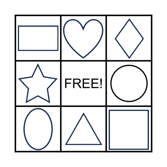 Shapes Bingo Card