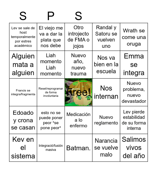 SPS BINGOO!! Bingo Card