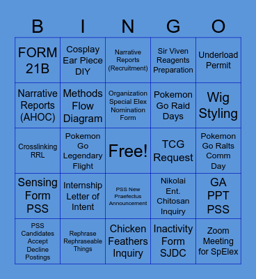 TODO LIST JANUARY Bingo Card