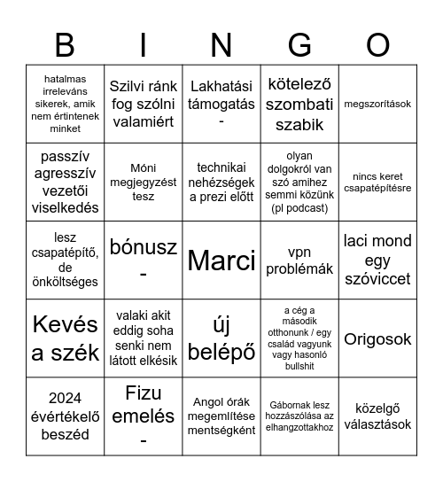 WS Bingo Card