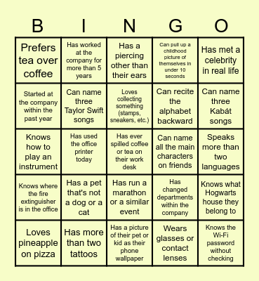 THIRSTY THURSDAY Bingo Card