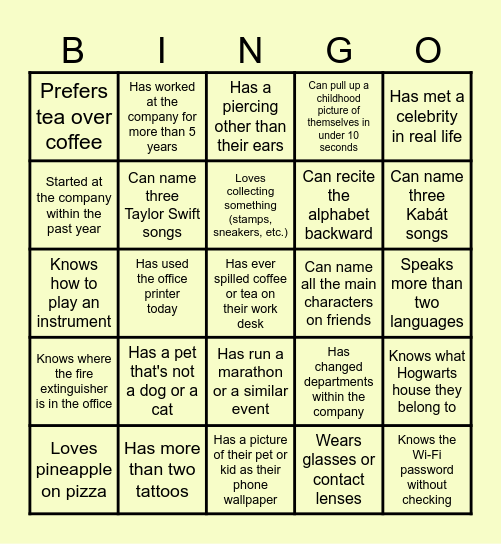 THIRSTY THURSDAY Bingo Card