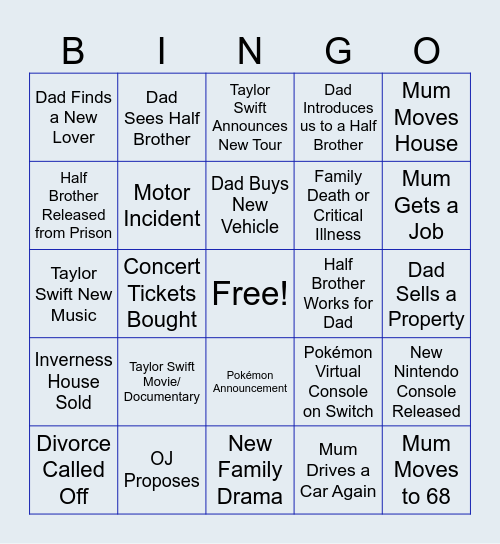 R&J's 2025 Predictions Bingo Card