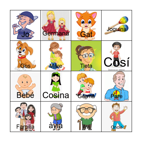FAMíLIA Bingo Card