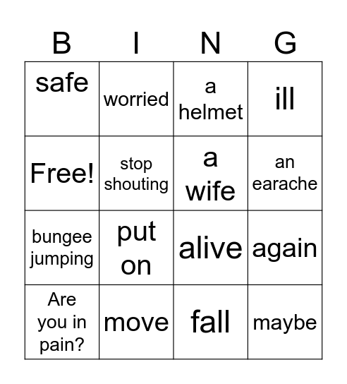 Go for it 5 ch 5 Bingo Card