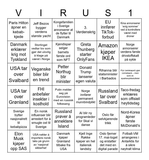 2025 Bigno Bingo Card