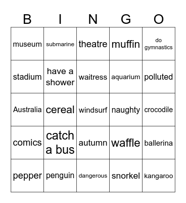 Family and Friends Bingo Card