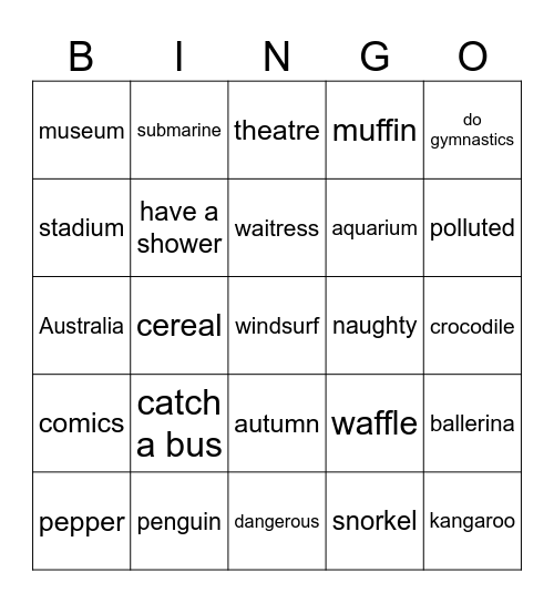 Family and Friends Bingo Card
