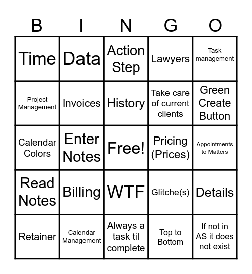 MLG Operations 101 Bingo Card