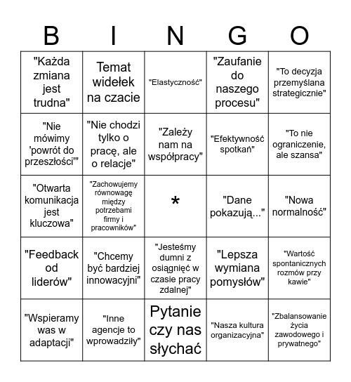 townhall bingo Card