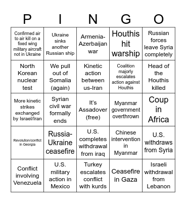 2025 pringo card Bingo Card