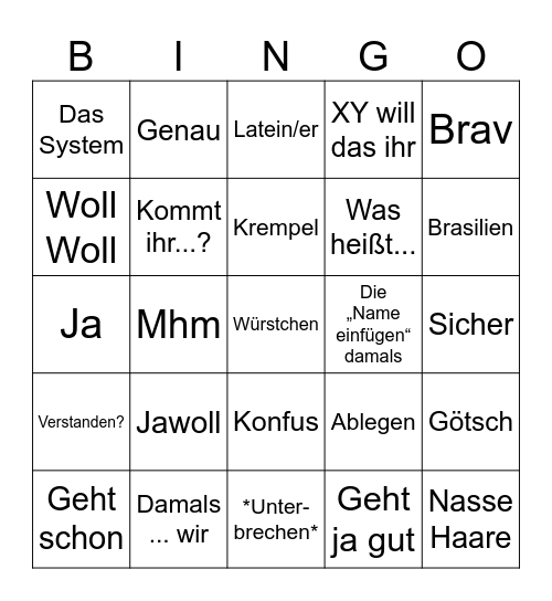 de Bingo Card