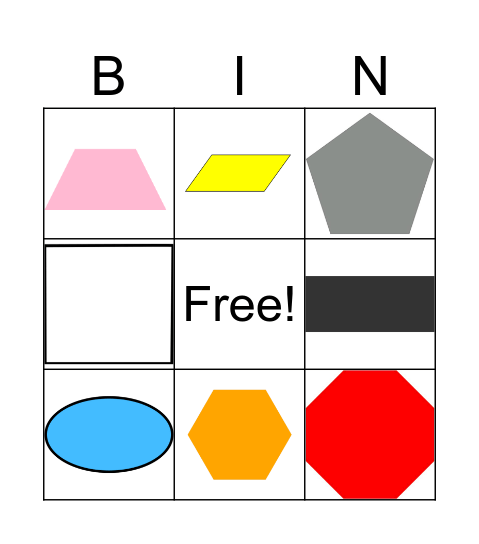 Shapes Bingo Card