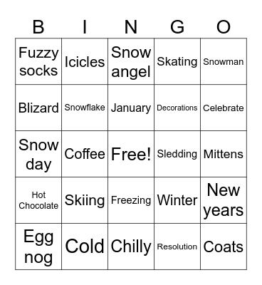 Winter BINGO Card