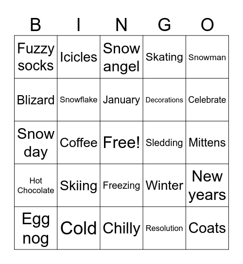 Winter BINGO Card
