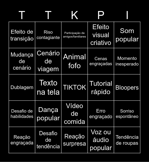 TIKTOK BINGO Card