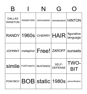 LIT MIDTERM BINGO Card