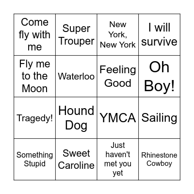 Favourite songs 2 Bingo Card