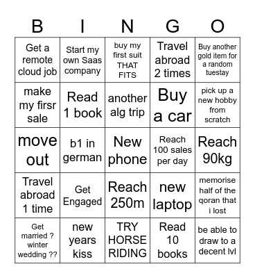 2025 babeee Bingo Card