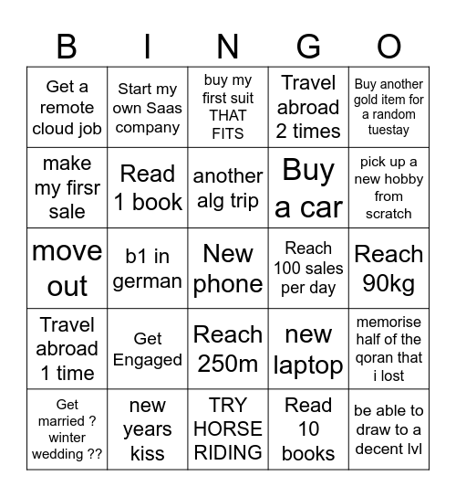 2025 babeee Bingo Card