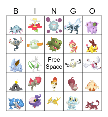 Shiny Bingo Card