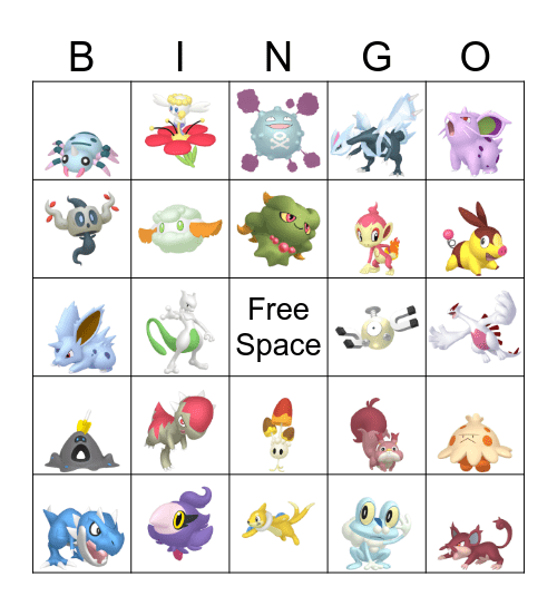 Shiny Bingo Card