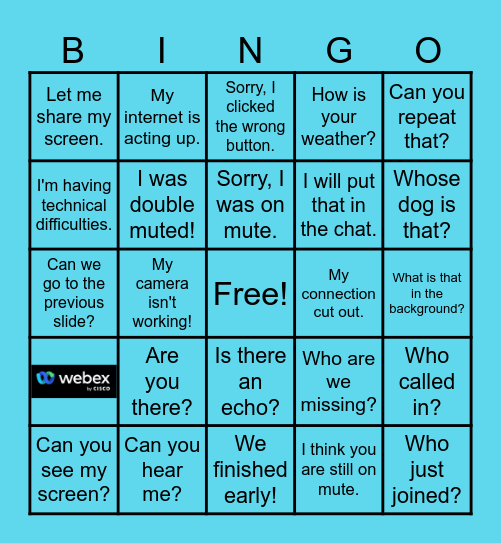 Virtual Meeting BINGO Card