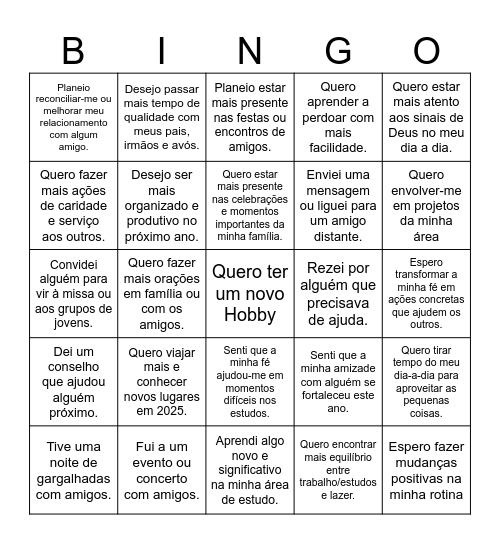 Review 2024 Bingo Card