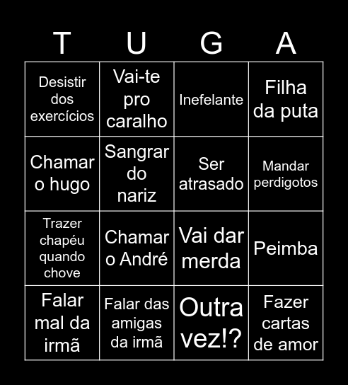 Bingo do Pinhas Bingo Card