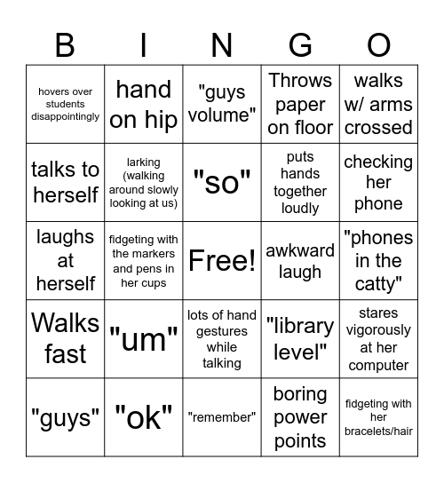 Ms. Ellers Bingo Card