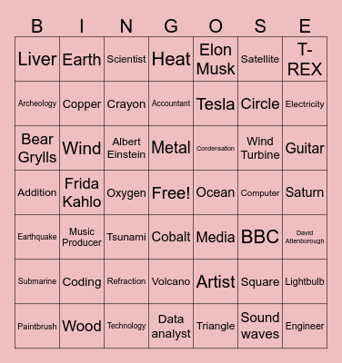 STEAM Bingo Card